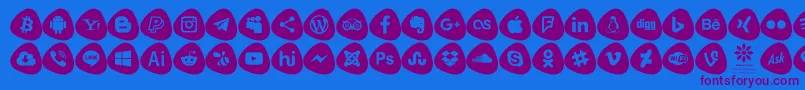 Social Logos Color Font – Purple Fonts on Blue Background