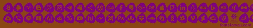 Social Logos Color Font – Purple Fonts on Brown Background