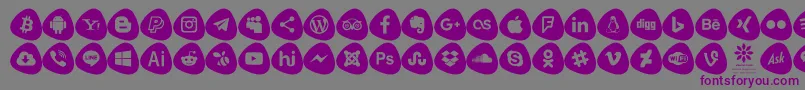 Czcionka Social Logos Color – fioletowe czcionki na szarym tle