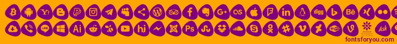 Social Logos Color Font – Purple Fonts on Orange Background