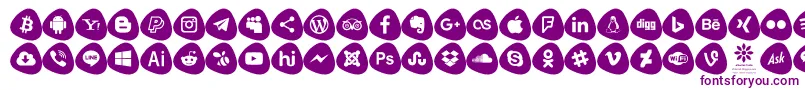 Social Logos Color Font – Purple Fonts on White Background