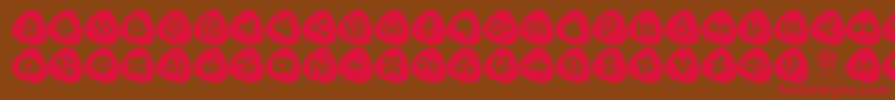 Social Logos Color Font – Red Fonts on Brown Background