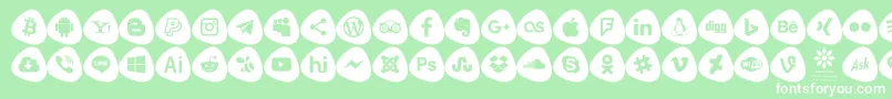 Social Logos Color Font – White Fonts on Green Background