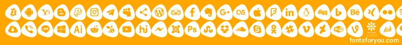 Police Social Logos Color – polices blanches sur fond orange