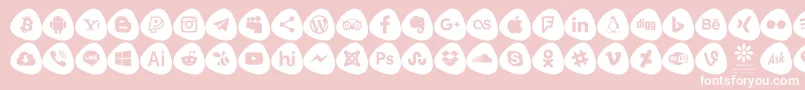 フォントSocial Logos Color – ピンクの背景に白い文字
