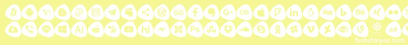 Fonte Social Logos Color – fontes brancas em um fundo amarelo