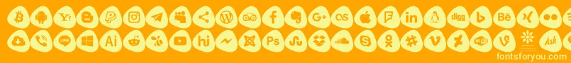 Social Logos Color Font – Yellow Fonts on Orange Background