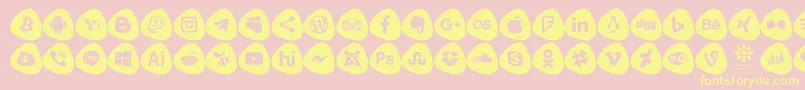 Social Logos Color Font – Yellow Fonts on Pink Background