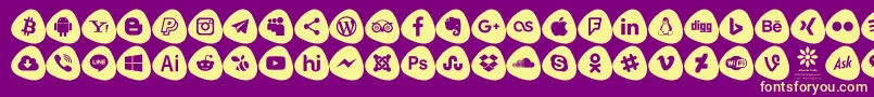 Social Logos Color Font – Yellow Fonts on Purple Background