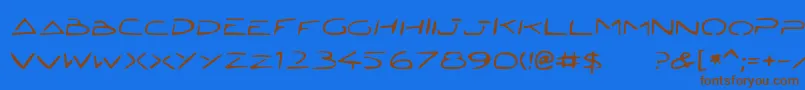 En savoir plus sur la police JettaTech Police JettaTech – polices brunes sur fond bleu