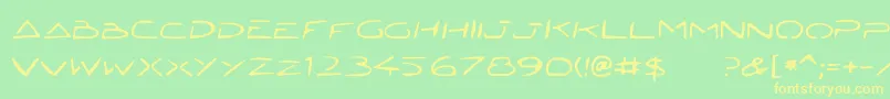 Подробнее о шрифте JettaTech Шрифт JettaTech – жёлтые шрифты на зелёном фоне