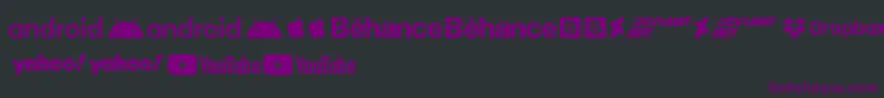 Czcionka Social Logos – fioletowe czcionki na czarnym tle