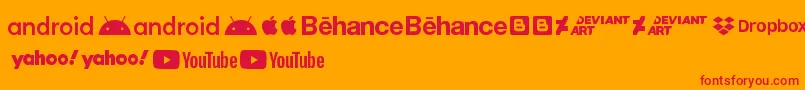Police Social Logos – polices rouges sur fond orange