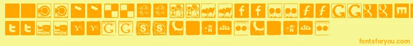 Шрифт Social Manual – оранжевые шрифты на жёлтом фоне