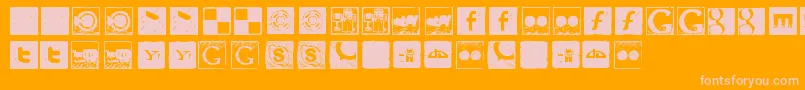 Social Manual Font – Pink Fonts on Orange Background