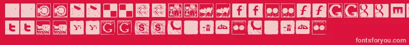 Social Manual Font – Pink Fonts on Red Background