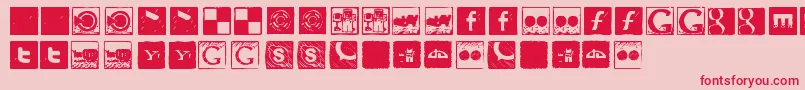 Social Manual Font – Red Fonts on Pink Background
