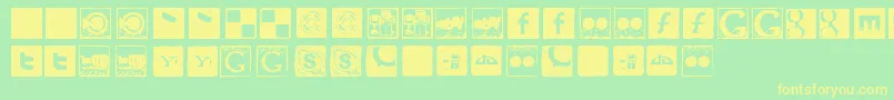 Social Manual Font – Yellow Fonts on Green Background