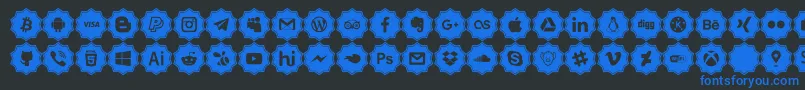 social media pro Font – Blue Fonts on Black Background