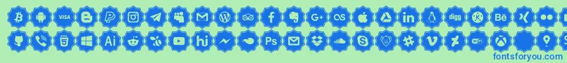 social media pro Font – Blue Fonts on Green Background