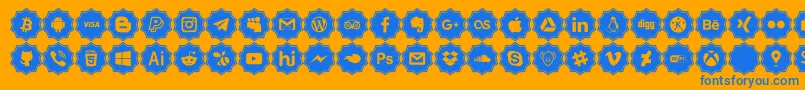 social media pro Font – Blue Fonts on Orange Background