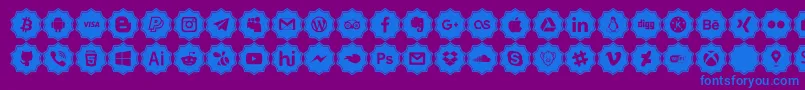 social media pro Font – Blue Fonts on Purple Background