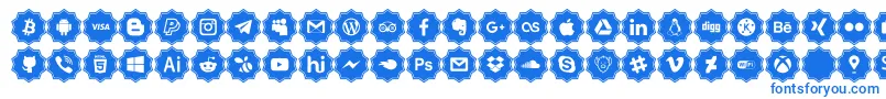 social media pro Font – Blue Fonts on White Background