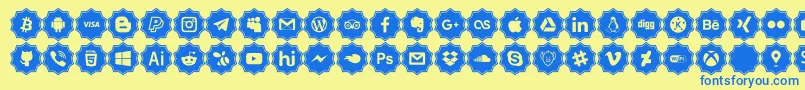 social media pro Font – Blue Fonts on Yellow Background