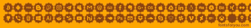 social media pro Font – Brown Fonts on Orange Background