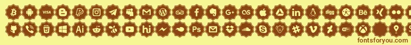 social media pro Font – Brown Fonts on Yellow Background