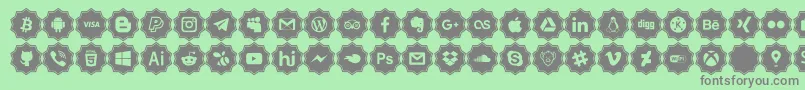 social media pro Font – Gray Fonts on Green Background