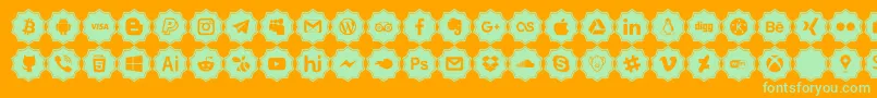 social media pro-Schriftart – Grüne Schriften auf orangefarbenem Hintergrund