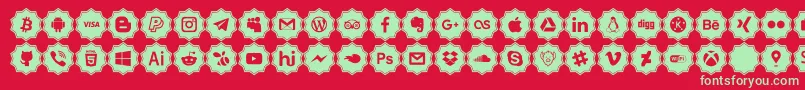 Fonte social media pro – fontes verdes em um fundo vermelho