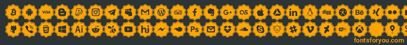 social media pro Font – Orange Fonts on Black Background