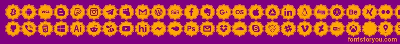 fuente social media pro – Fuentes Naranjas Sobre Fondo Morado