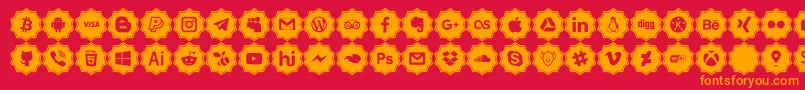 social media pro Font – Orange Fonts on Red Background