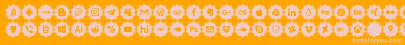 Fonte social media pro – fontes rosa em um fundo laranja