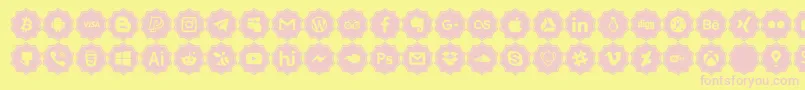 social media pro Font – Pink Fonts on Yellow Background