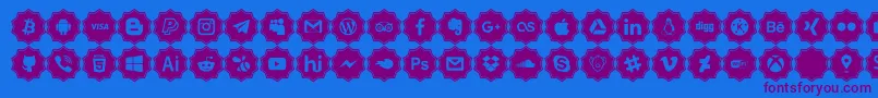 social media pro Font – Purple Fonts on Blue Background