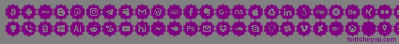 Czcionka social media pro – fioletowe czcionki na szarym tle