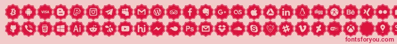 Fonte social media pro – fontes vermelhas em um fundo rosa