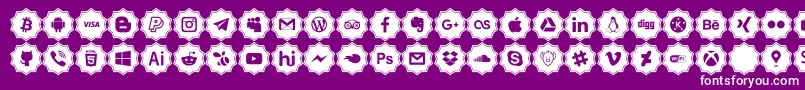 Fonte social media pro – fontes brancas em um fundo violeta