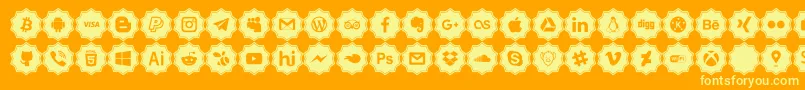 Fonte social media pro – fontes amarelas em um fundo laranja