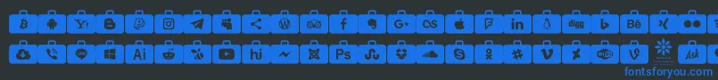 Czcionka Social Media Series – niebieskie czcionki na czarnym tle