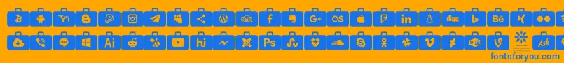 Czcionka Social Media Series – niebieskie czcionki na pomarańczowym tle
