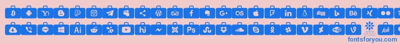 fuente Social Media Series – Fuentes Azules Sobre Fondo Rosa