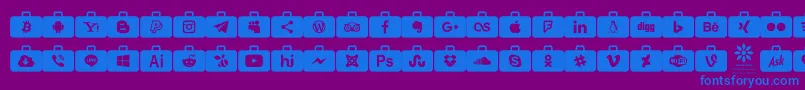 fuente Social Media Series – Fuentes Azules Sobre Fondo Morado