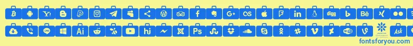 Social Media Series Font – Blue Fonts on Yellow Background