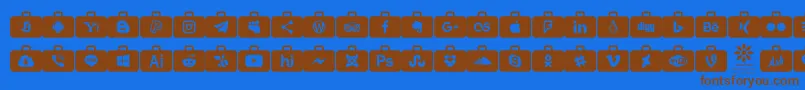 Czcionka Social Media Series – brązowe czcionki na niebieskim tle