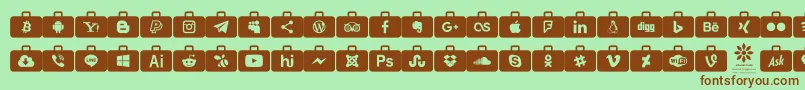 Social Media Series Font – Brown Fonts on Green Background